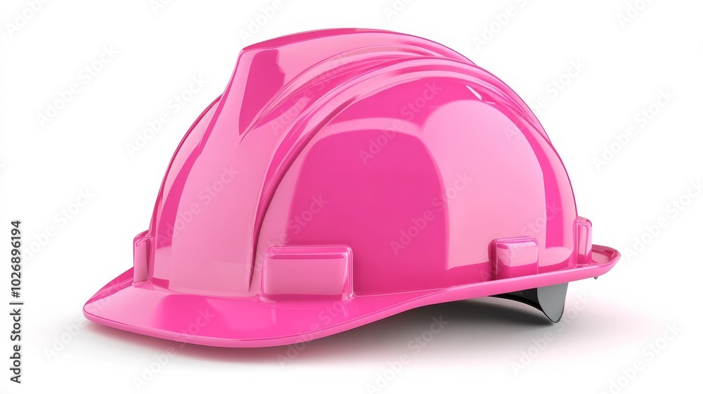Fototapeta premium Pink hardhat on white
