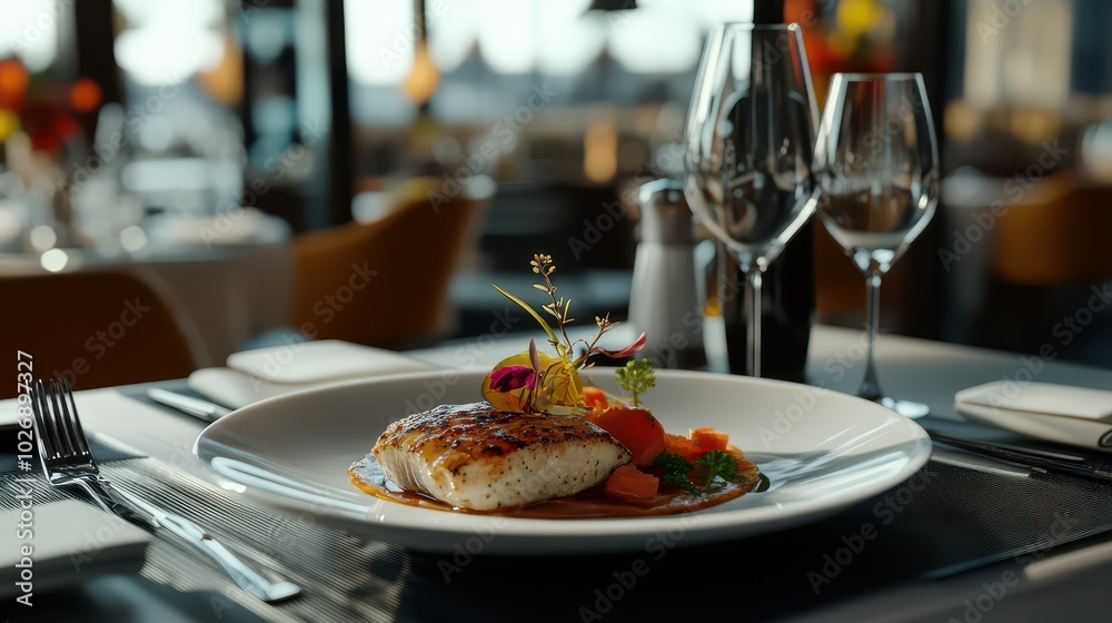 Exquisite Gourmet Dish Elegantly Presented for a Luxurious Lunch Experience Exquisite Gourmet Dish Elegantly Presented for a Luxurious Lunch Experience