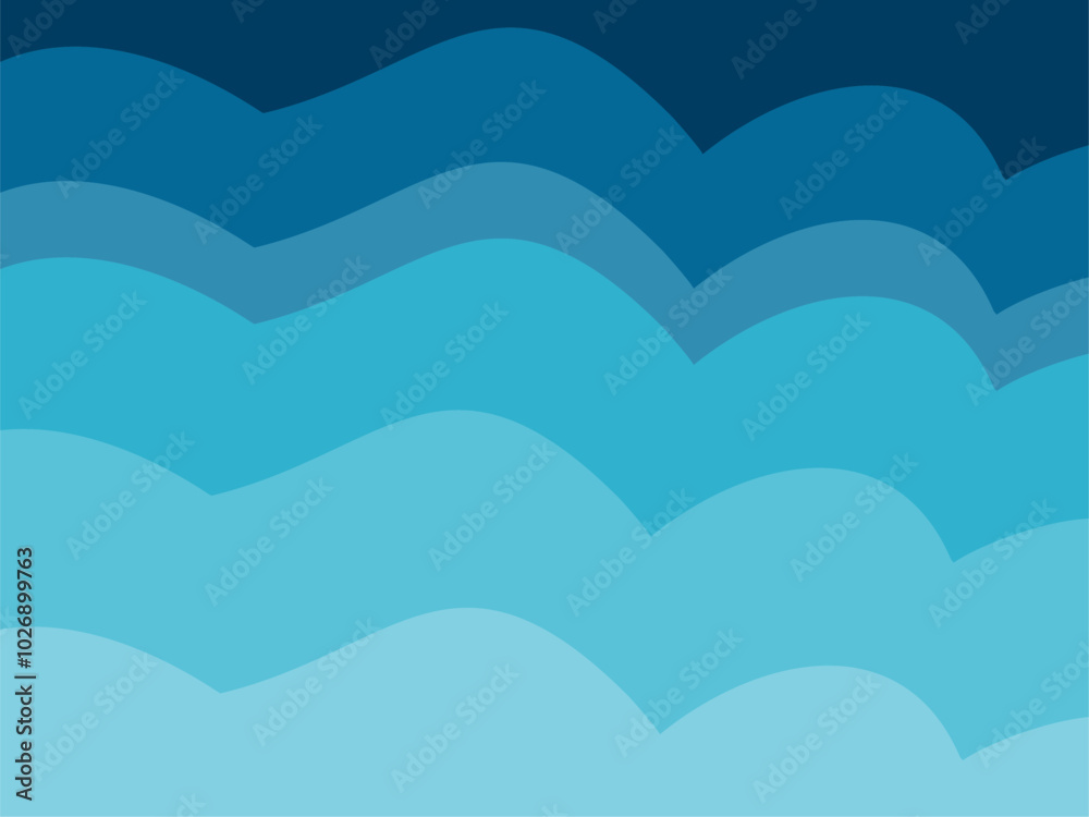 background of ocean waves vector, aesthetic blue illustration background of ocean waves vector, aesthetic blue illustration