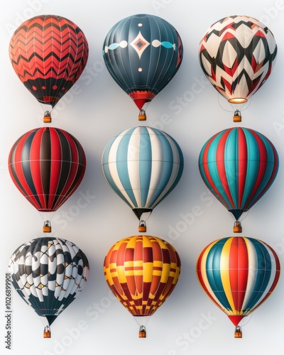 Colorful Hot Air Balloons from Top View