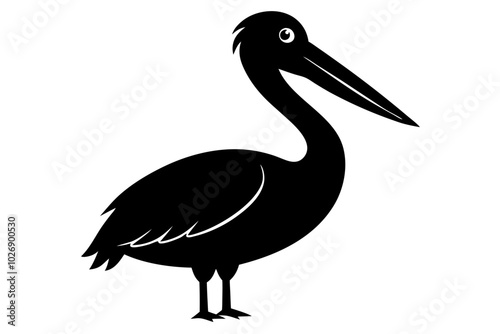 Pelican silhouette | vector silhouette illustration on white background photo