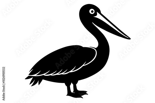 Pelican silhouette | vector silhouette illustration on white background photo