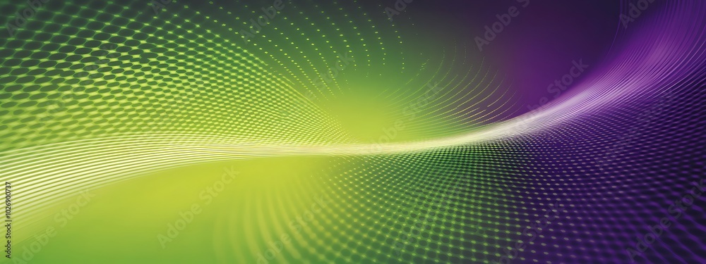 Abstract green and purple background with a glowing line and dotted texture. Abstract green and purple background with a glowing line and dotted texture.