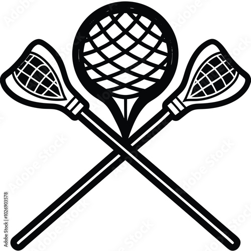 lacrosse sport vector illustration silhouette design concept