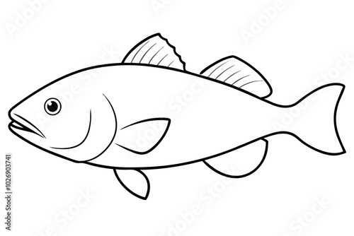 Grouper fish silhouette | vector silhouette illustration on white background