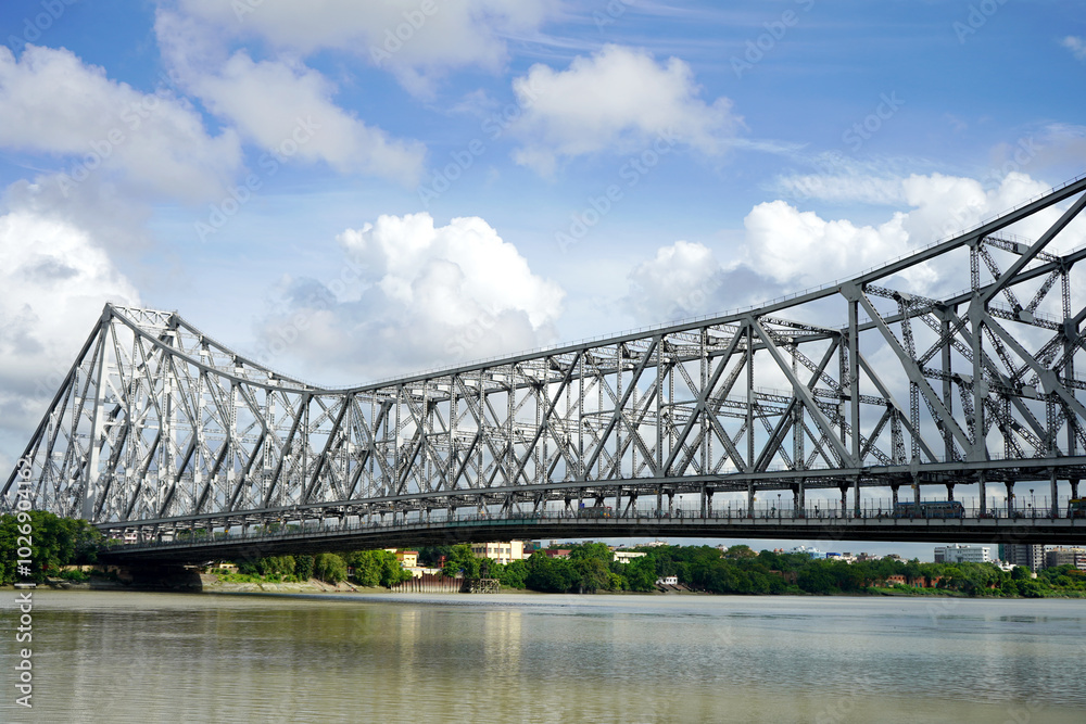 Landscape of howrah Bridge over River ganga Landscape of howrah Bridge over River ganga
