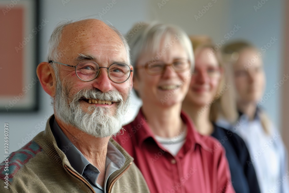 Portrait of happy senior couple and their adult daughter at home. Portrait of happy senior couple and their adult daughter at home.