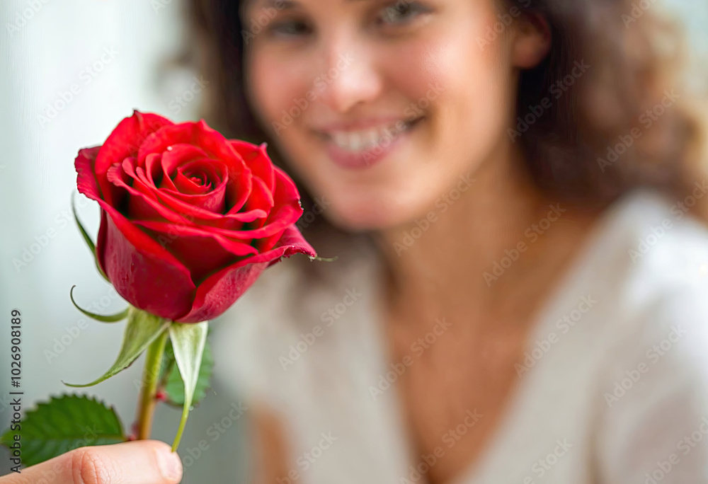 Romantic Moment with a Red Rose Romantic Moment with a Red Rose