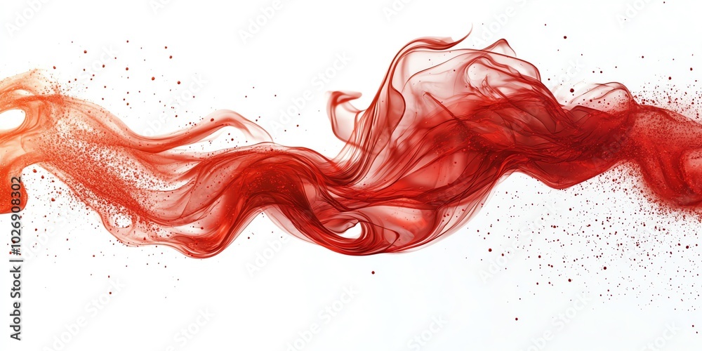 Abstract red smoke flowing on a white background. Abstract red smoke flowing on a white background.