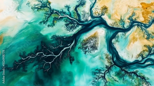 Ethereal Emerald Entanglement: An Aerial Artistry of Nature