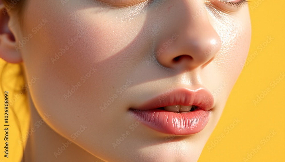 custom made wallpaper toronto digitalClose up of a woman's face with soft lighting.