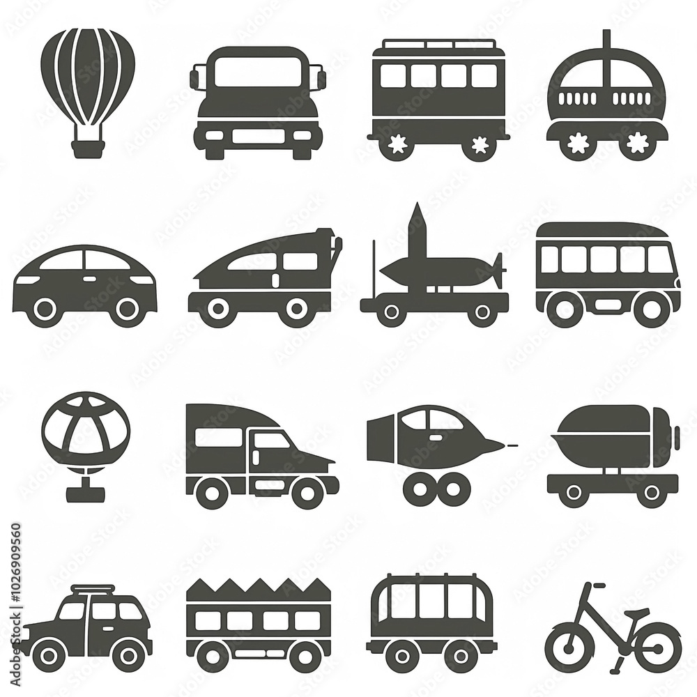 Series Icons of Transportation - Vector Design Series Icons of Transportation - Vector Design