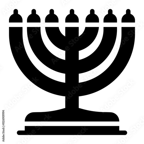 menorah glyph icon