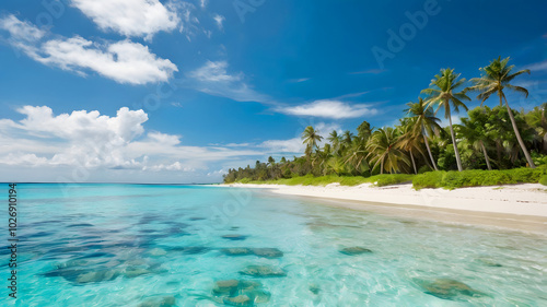 beach with palm tree