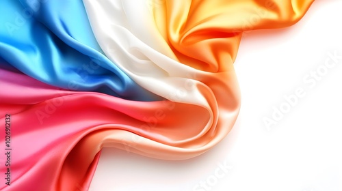 Colorful Draped Satin Fabric Background Texture