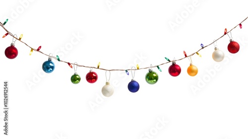 Christmas Lights and Ornaments Garland Decoration