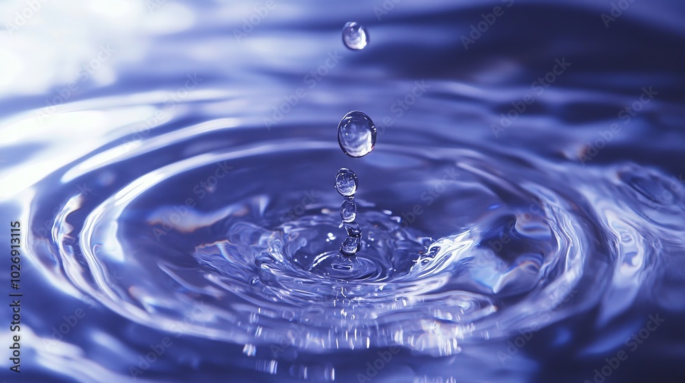 Captivating Splash: Droplets on a Rippling Water Surface Captivating Splash: Droplets on a Rippling Water Surface