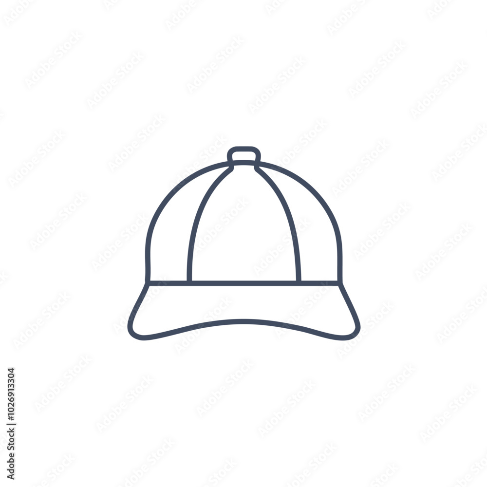 Baseball cap line icon concept. Baseball cap vector linear illustration, sign, symbol Baseball cap line icon concept. Baseball cap vector linear illustration, sign, symbol