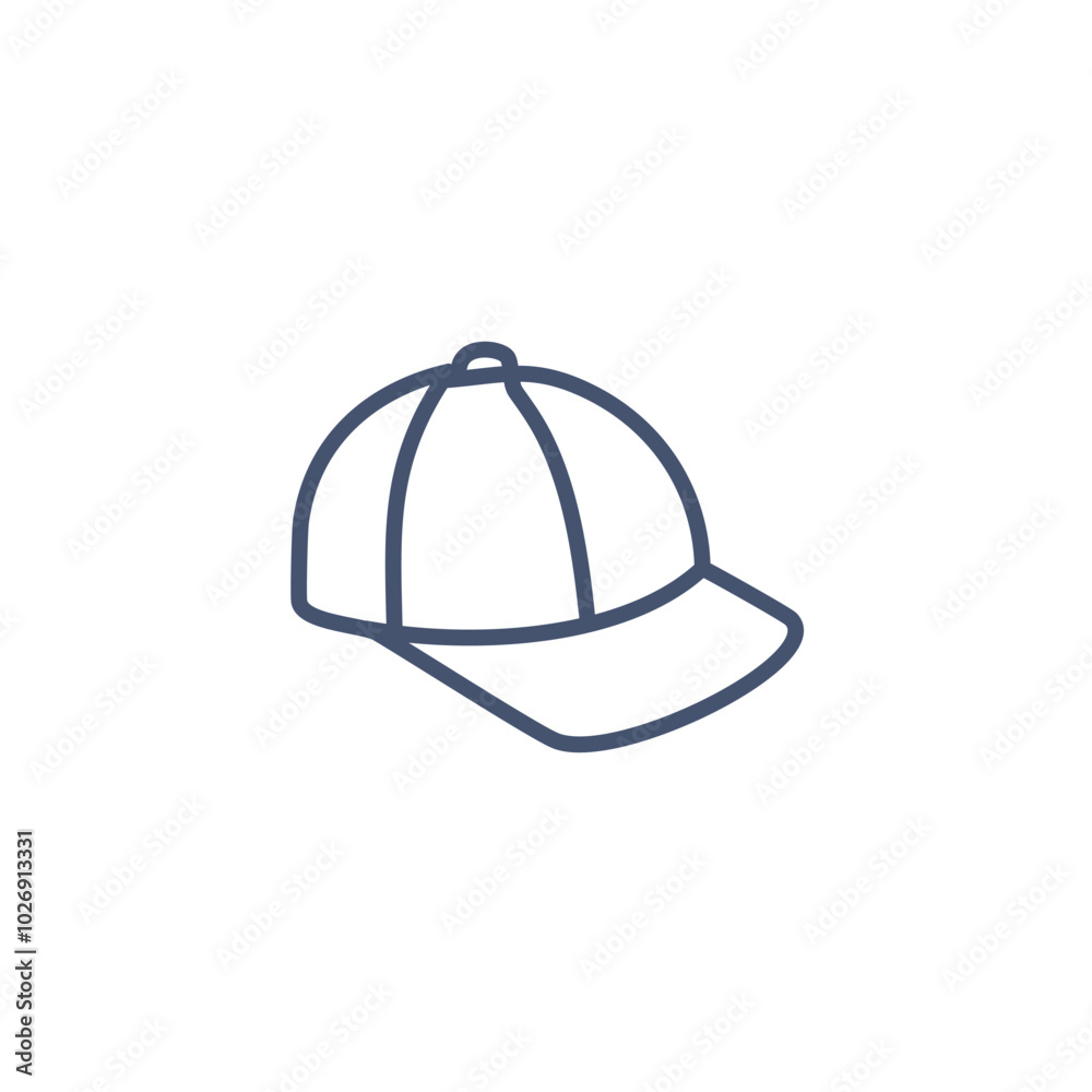Baseball cap line icon concept. Vector illustration. Baseball cap line icon concept. Vector illustration.