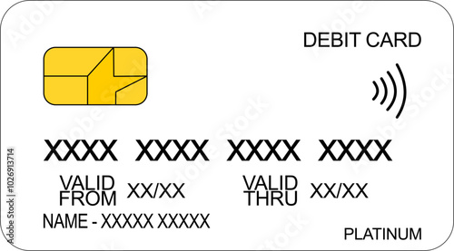 A blank debit card, It is a plastic card that allows users to make purchases by withdrawing funds from their bank account
