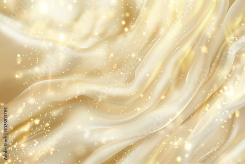  Elegant gold bokeh particles on cream background for a luxurious feel