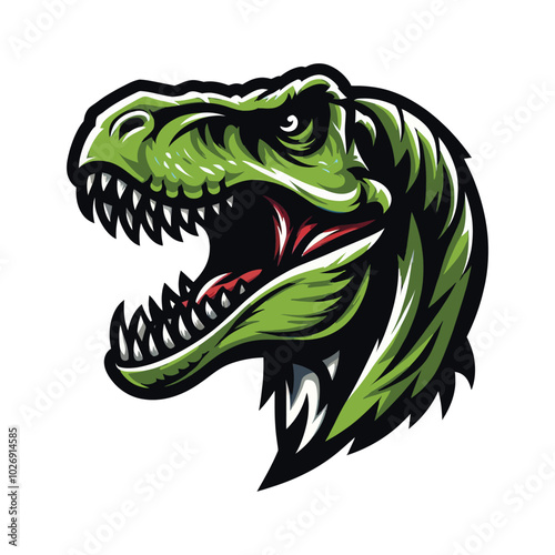 T-rex team mascot logo design photo