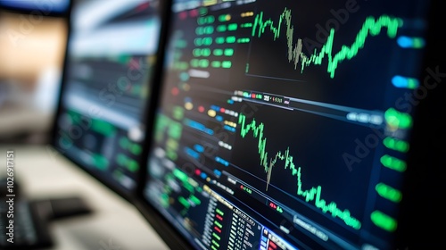 Wallpaper Mural Financial trading software running on a computer screen with live market analysis Torontodigital.ca