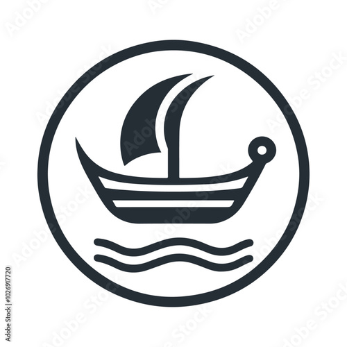 Black silhouette shipping sailboat vector icon design 