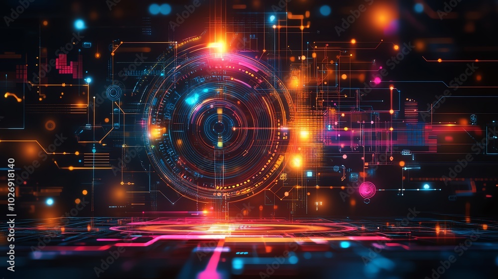 Obraz premium Abstract digital technology background