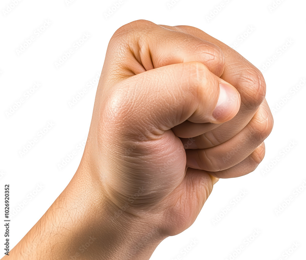 Man showing fist isolated on transparent background Man showing fist isolated on transparent background