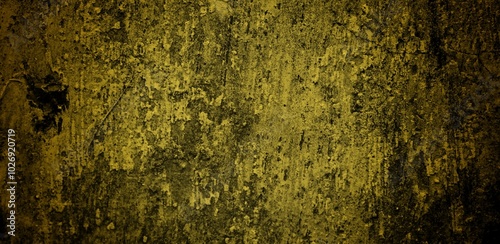 long background is yellow, Rough blank wall painted by bright yellow paint as texture background or backdrop