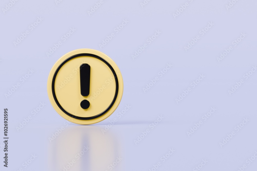 3D Warning Caution icon sign symbol isolated on purple background. Error alert safety concept.3d Minimal exclamation mark or attention warning icon. beware, watch out, be careful, danger. 3d render. 3D Warning Caution icon sign symbol isolated on purple background. Error alert safety concept.3d Minimal exclamation mark or attention warning icon. beware, watch out, be careful, danger. 3d render.