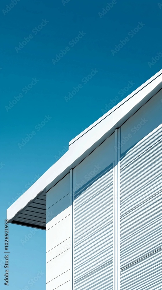 Modern building exterior with blue sky Modern building exterior with blue sky