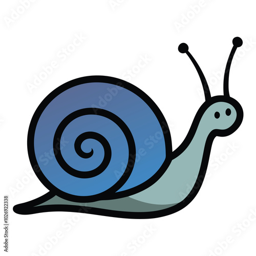 Solid color Snail animal vector design