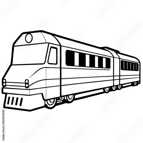 train vector line art
illustration on a white background

