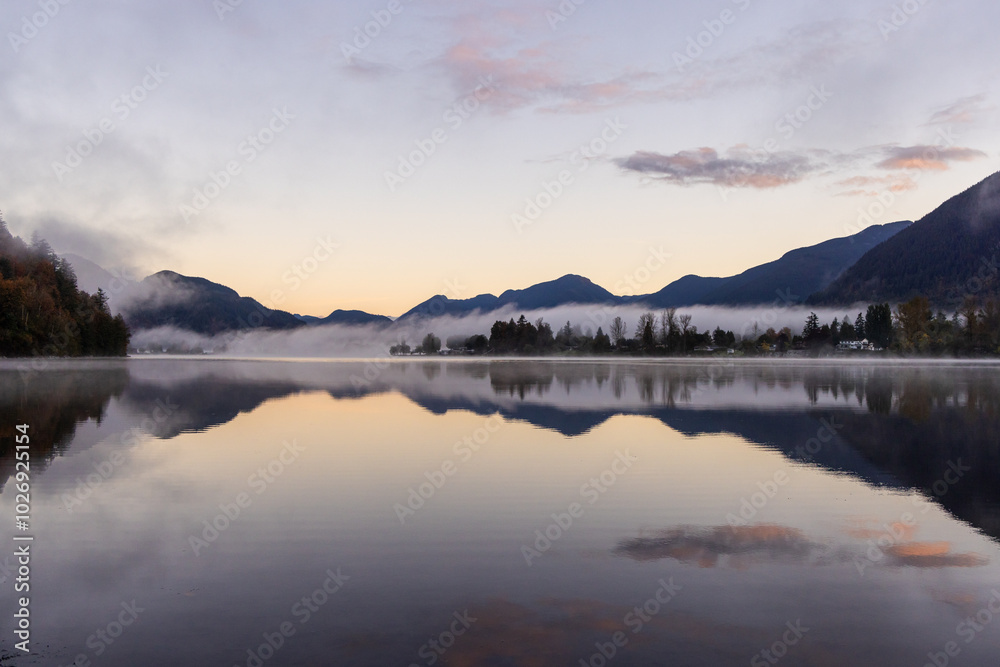 Serene Morning Landscape in Mission BC Canada Serene Morning Landscape in Mission BC Canada