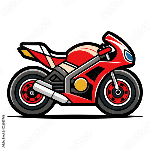 Racing motorbike vector illustration colorful sport motorbike silhouette