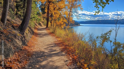 Coeur d'Alene, ID lake trail season transition
