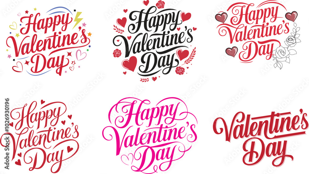 Elegant Hand-Lettering Happy Valentine's Day Stylish PNG Text Elegant Hand-Lettering Happy Valentine's Day Stylish PNG Text