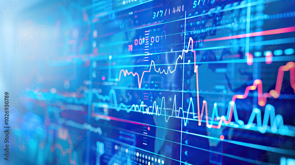 Close-up of digital screen showing oil price graph with rising lines, symbolizing market fluctuations and economic trends in the energy sector. Close-up of digital screen showing oil price graph with rising lines, symbolizing market fluctuations and economic trends in the energy sector.