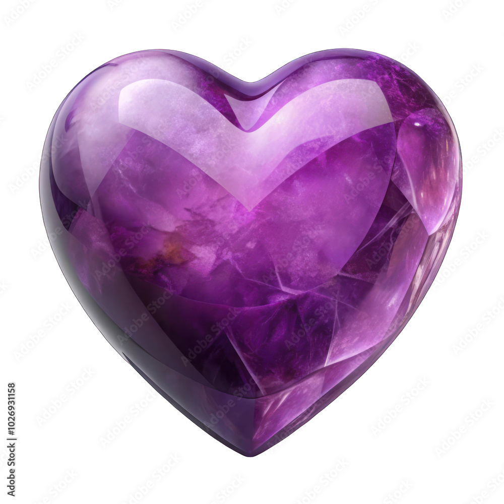 Purple heart gemstone isolated on transparent background Purple heart gemstone isolated on transparent background