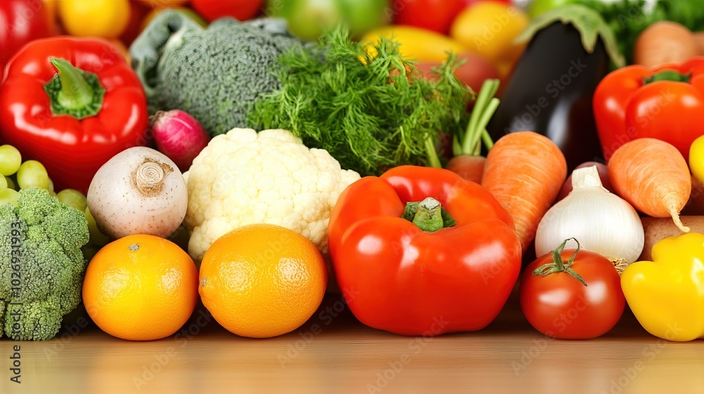 Close-up of vibrant fresh vegetables and fruits on wooden table, symbolizing healthy blood pressure foods, emphasizing natural nutrition and wellness. Close-up of vibrant fresh vegetables and fruits on wooden table, symbolizing healthy blood pressure foods, emphasizing natural nutrition and wellness.