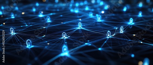 Cybersecurity Concept: Global Network Protection with Encryption and Padlock Icon on Virtual Interface