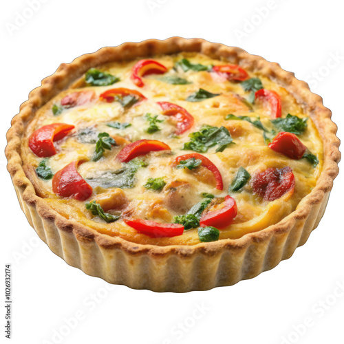 Quiche close up isolated on transparent background