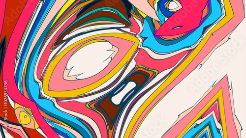 Colorful psychedelic abstract fluid background for music festival 