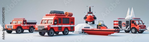 Craft immersive 3D renders of emergency response coordination centers, facilitating communication and decisionmaking
