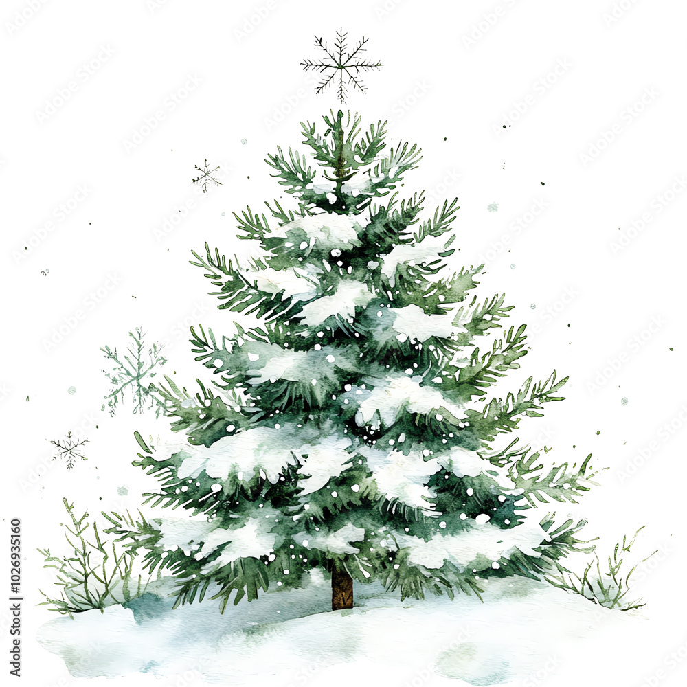 A beautiful snow-covered pine tree, perfect for winter and holiday-themed projects, bringing festive cheer and seasonal spirit.,trasparent background A beautiful snow-covered pine tree, perfect for winter and holiday-themed projects, bringing festive cheer and seasonal spirit.,trasparent background