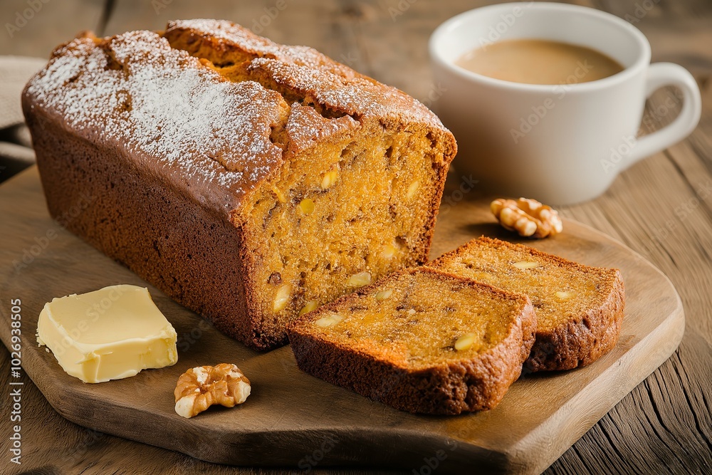 Pumpkin Bread with Walnuts and Coffee: Autumn Treat Pumpkin Bread with Walnuts and Coffee: Autumn Treat