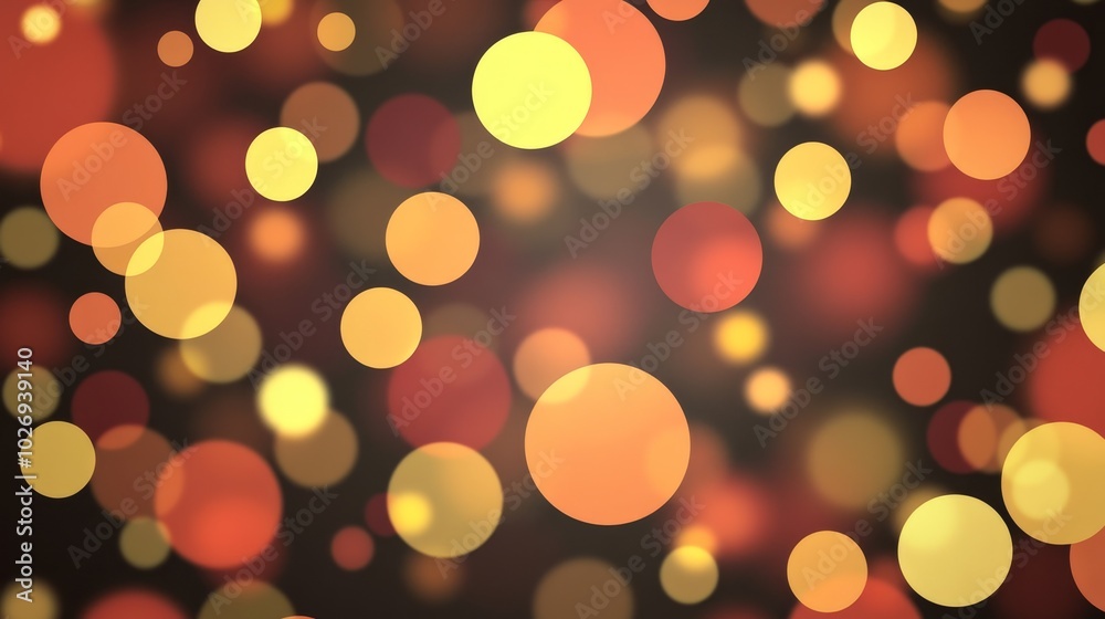 A vibrant abstract background featuring colorful bokeh circles in warm hues.