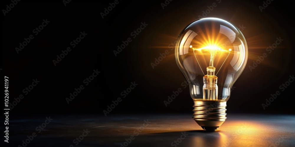 Light bulb glowing against a black background, light bulb, illuminate, bright, idea, innovation, energy, electricity Light bulb glowing against a black background, light bulb, illuminate, bright, idea, innovation, energy, electricity